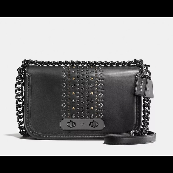 Coach 55631  Bandana Rivets Swagger Shoulder - Picture 13 of 15